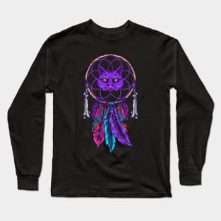 Cat Dreamcatcher Illustration Long Sleeve T-Shirt